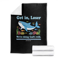 Colorful Whale Shark Christian Bible Jonah 1:17 Throw Blanket Funny Get In Loser We're Doing God's Will