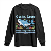 Colorful Whale Shark Christian Bible Jonah 1:17 Long Sleeve Shirt Funny Get In Loser We're Doing God's Will