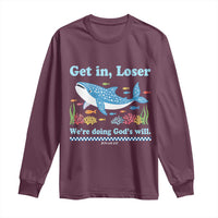 Colorful Whale Shark Christian Bible Jonah 1:17 Long Sleeve Shirt Funny Get In Loser We're Doing God's Will
