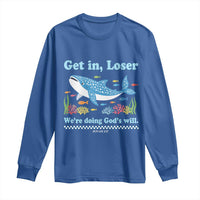 Colorful Whale Shark Christian Bible Jonah 1:17 Long Sleeve Shirt Funny Get In Loser We're Doing God's Will