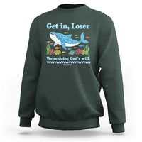 Colorful Whale Shark Christian Bible Jonah 1:17 Sweatshirt Funny Get In Loser We're Doing God's Will