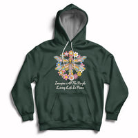 Imagine All the People Living in Peace Shirt, Dragonfly T-Shirt, Hippie Shirt, Boho Style, Hippie Music Lover 70's Retro Hoodie - Wonder Print Shop