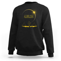 Total Solar Eclipse Bigfoot Sweatshirt American Totality April 8 2024 Sasquatch Silhouette - Wonder Print Shop