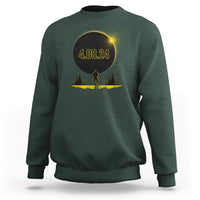 Total Solar Eclipse Bigfoot Sweatshirt American Totality April 8 2024 Sasquatch Silhouette - Wonder Print Shop