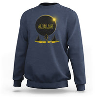 Total Solar Eclipse Bigfoot Sweatshirt American Totality April 8 2024 Sasquatch Silhouette - Wonder Print Shop