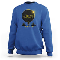 Total Solar Eclipse Bigfoot Sweatshirt American Totality April 8 2024 Sasquatch Silhouette - Wonder Print Shop