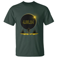 Total Solar Eclipse Bigfoot T Shirt American Totality April 8 2024 Sasquatch Silhouette - Wonder Print Shop