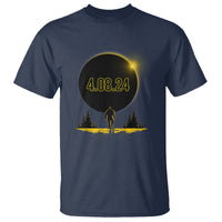 Total Solar Eclipse Bigfoot T Shirt American Totality April 8 2024 Sasquatch Silhouette - Wonder Print Shop