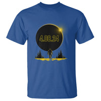 Total Solar Eclipse Bigfoot T Shirt American Totality April 8 2024 Sasquatch Silhouette - Wonder Print Shop