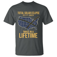 Total Solar Eclipse T Shirt Twice In A Life Time Tour Map American Totality 2024 2017 - Wonder Print Shop