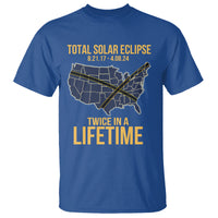 Total Solar Eclipse T Shirt Twice In A Life Time Tour Map American Totality 2024 2017 - Wonder Print Shop