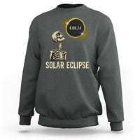 Total Solar Eclipse Skeleton Sweatshirt Funny Watching American Totality April 8 2024 Matching - Wonder Print Shop