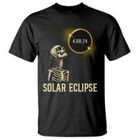 Total Solar Eclipse Skeleton T Shirt Funny Watching American Totality April 8 2024 Matching - Wonder Print Shop