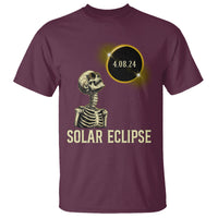 Total Solar Eclipse Skeleton T Shirt Funny Watching American Totality April 8 2024 Matching - Wonder Print Shop