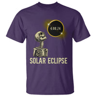 Total Solar Eclipse Skeleton T Shirt Funny Watching American Totality April 8 2024 Matching - Wonder Print Shop