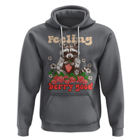 Funny Raccoon Hoodie Feeling Berry Good Eating Strawberries - Wonder Print Shop