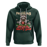 Funny Raccoon Hoodie Feeling Berry Good Eating Strawberries - Wonder Print Shop