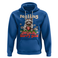 Funny Raccoon Hoodie Feeling Berry Good Eating Strawberries - Wonder Print Shop