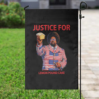 Justice for Lemon Pound Cake Garden Flag Funny Viral Edgy Meme Courtroom Parody Rap Fans