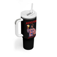 Justice for Lemon Pound Cake Tumbler With Handle Funny Viral Edgy Meme Courtroom Parody Rap Fans