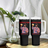 Justice for Lemon Pound Cake Tumbler With Handle Funny Viral Edgy Meme Courtroom Parody Rap Fans