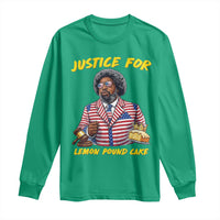 Justice for Lemon Pound Cake Funny Viral Meme Long Sleeve Shirt Edgy Hip Hop Humor Parody Gift for Rap Fans