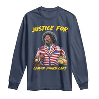Justice for Lemon Pound Cake Funny Viral Meme Long Sleeve Shirt Edgy Hip Hop Humor Parody Gift for Rap Fans