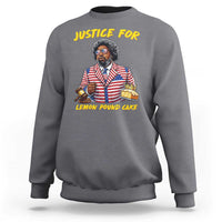 Justice for Lemon Pound Cake Funny Viral Meme Sweatshirt Edgy Hip Hop Humor Parody Gift for Rap Fans