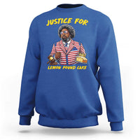 Justice for Lemon Pound Cake Funny Viral Meme Sweatshirt Edgy Hip Hop Humor Parody Gift for Rap Fans