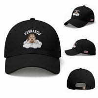 Peekaboo Jesus Funny Christian Baseball Cap Faith Humor Savior in Clouds Religious Meme