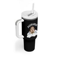 Peekaboo Jesus Funny Christian Tumbler With Handle Faith Humor Savior in Clouds Religious Meme