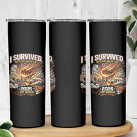 I Survived The Cleveland Meteor 2026 Skinny Tumbler Funny Ohio Apocalypse Meme Vintage Football Fan Humor