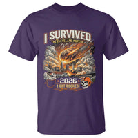 I Survived The Cleveland Meteor 2026 T Shirt Funny Ohio Apocalypse Meme Vintage Football Fan Humor