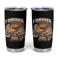 I Survived The Cleveland Meteor 2026 Tumbler Cup Funny Ohio Apocalypse Meme Vintage Football Fan Humor