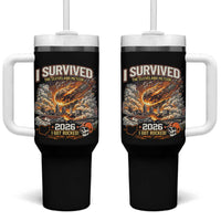 I Survived The Cleveland Meteor 2026 Tumbler With Handle Funny Ohio Apocalypse Meme Vintage Football Fan Humor