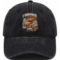 I Survived The Cleveland Meteor 2026 Washed Cotton Baseball Cap Funny Ohio Apocalypse Meme Vintage Football Fan Humor