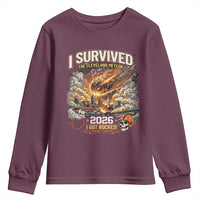I Survived The Cleveland Meteor 2026 Youth Sweatshirt Funny Ohio Apocalypse Meme Vintage Football Fan Humor