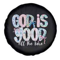 God Is Good All The Time Coquette Christian Faith Spare Tire Cover Floral Patchwork Aesthetic Bow Cute Religious Gift