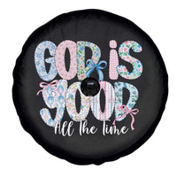 God Is Good All The Time Coquette Christian Faith Spare Tire Cover Floral Patchwork Aesthetic Bow Cute Religious Gift
