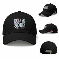 God Is Good All The Time Coquette Christian Faith Baseball Cap Floral Patchwork Aesthetic Bow Cute Religious Gift