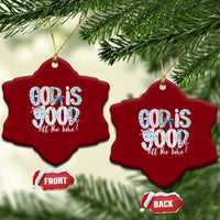 God Is Good All The Time Coquette Christian Faith Ceramic Ornament Floral Patchwork Aesthetic Bow Cute Religious Gift