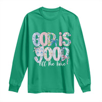 God Is Good All The Time Coquette Christian Faith Long Sleeve Shirt Floral Patchwork Aesthetic Bow Cute Religious Gift