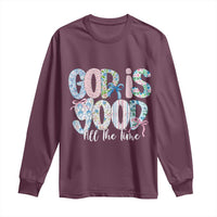 God Is Good All The Time Coquette Christian Faith Long Sleeve Shirt Floral Patchwork Aesthetic Bow Cute Religious Gift