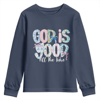 God Is Good All The Time Coquette Christian Faith Youth Sweatshirt Floral Patchwork Aesthetic Bow Cute Religious Gift