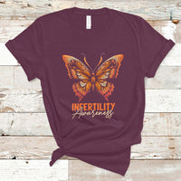 Infertility IVF T Shirt Infertility Awareness Orange Week Support Squad Butterfly - Wonder Print Shop