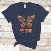 Infertility IVF T Shirt Infertility Awareness Orange Week Support Squad Butterfly - Wonder Print Shop