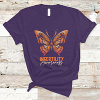 Infertility IVF T Shirt Infertility Awareness Orange Week Support Squad Butterfly - Wonder Print Shop