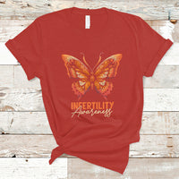 Infertility IVF T Shirt Infertility Awareness Orange Week Support Squad Butterfly - Wonder Print Shop