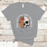 Mental Health Matters T Shirt Kinda Emotional Kinda Emotionless Floral Skull Inspirational - Wonder Print Shop