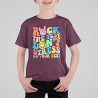 Funny Teacher T Shirt For Kid Teachers Rock The Test Don't Stress Just Do Your Best Funny Testing Day - Wonder Print Shop